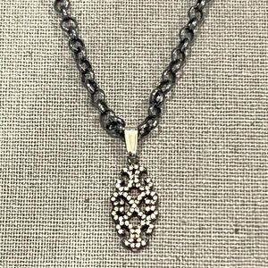 Elegant Black Sterling  Silver Necklace